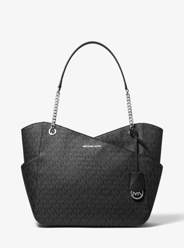 Damske Taška Cez Rameno Michael Kors Jet Set Large Logo Čierne - Kabelky Michael Kors Lacne | PXWVA-8574